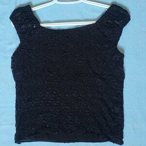 Black Lace Tank Top, Unbranded, Popcorn, Y2K, Vintage
